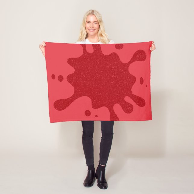 Anpassningsbar Tomato Red Drip Fleece Blanket (På plats)