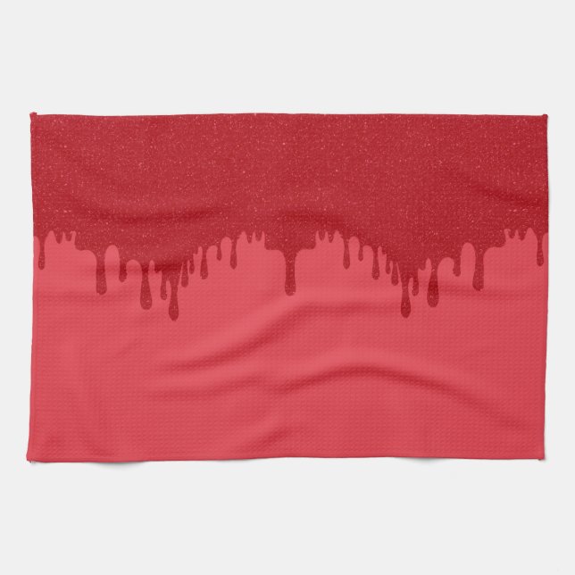 Anpassningsbar Tomato Red Drip Kitchen Towel Kökshandduk (Horisontell)