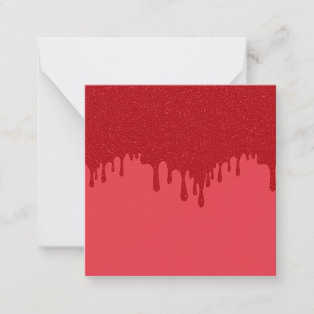 Anpassningsbar Tomato Red Drip Mini Note Card Anteckningskort (Framsida)