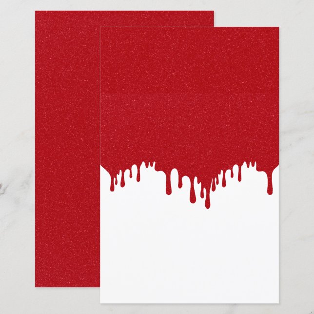 Anpassningsbar Tomato Red Glitter Drip Pappra Laka (Fram/baksida)