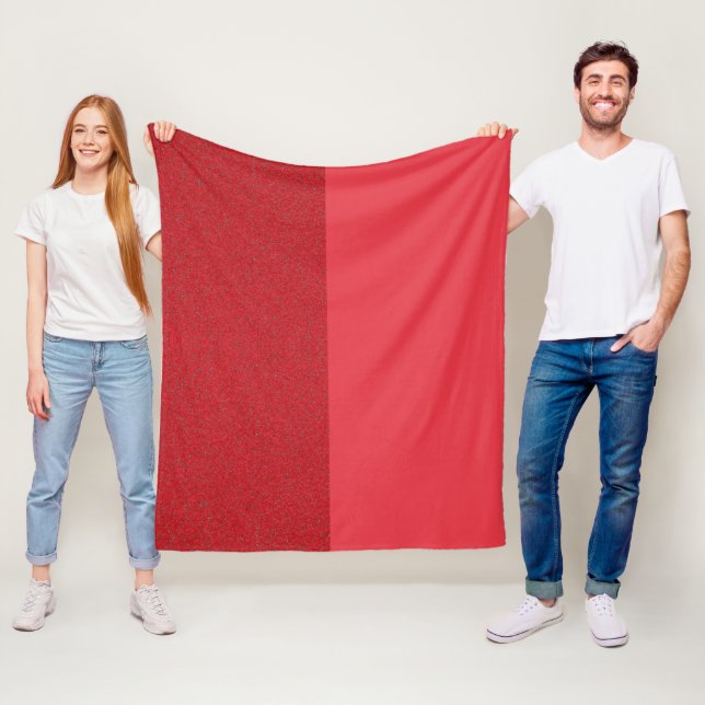 Anpassningsbar Tomato Red Split Fleece Blanket (På plats)