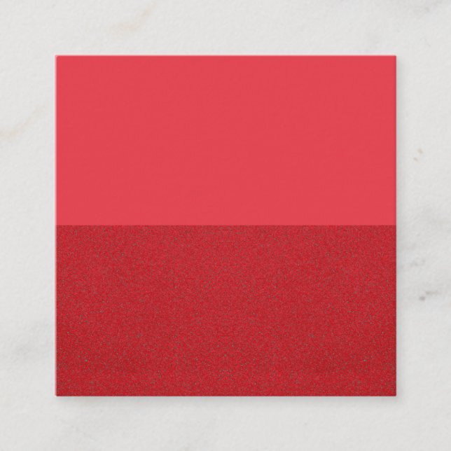 Anpassningsbar Tomato Red Split Square Card Fyrkantigt Visitkort (Framsida)
