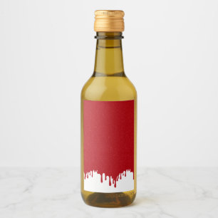 Anpassningsbar Tomato Red & White Drip Mini Flaska Vinetikett