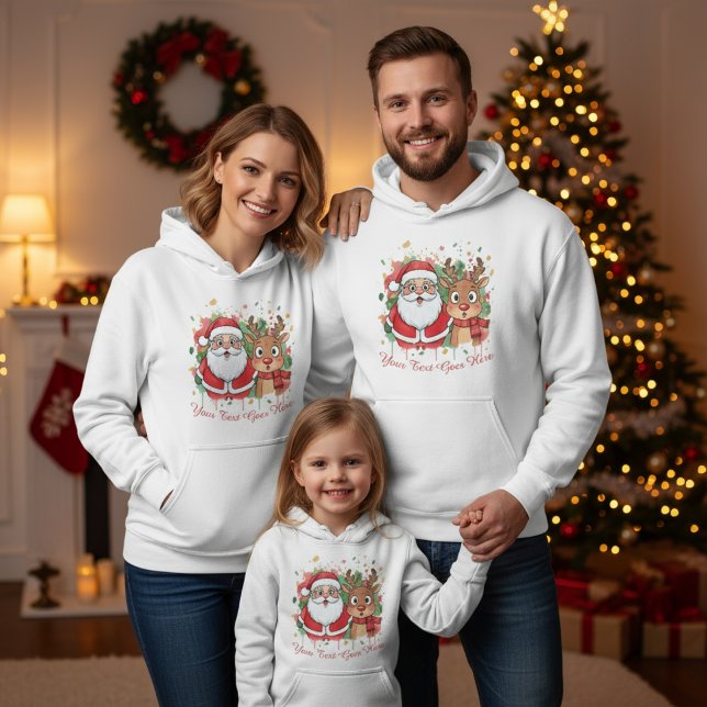 Anpassningsbar Tomte & Ren Jul T Shirt (Skapare uppladdad)