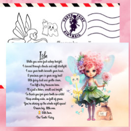 Anpassningsbar Tooth Fairy Postcard För barn Helg Vykort