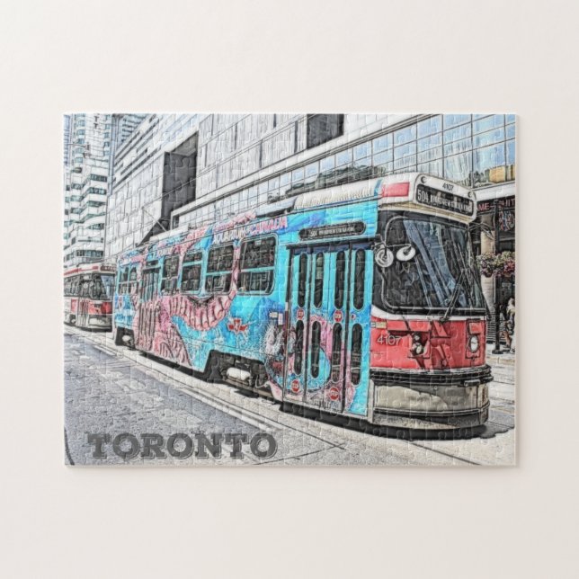 Anpassningsbar Toronto Buss Street Car Light Rail  Pussel (Horisontell)