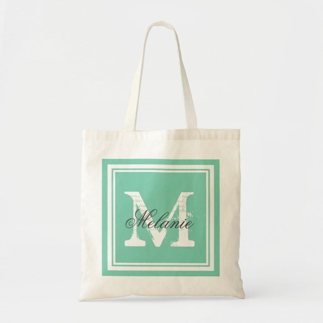 Anpassningsbar tote bags med monogrammad bröllopsf tygkasse (Framsidan)
