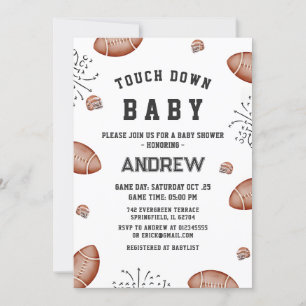 Anpassningsbar Touchdown American Football Baby Sh Inbjudningar