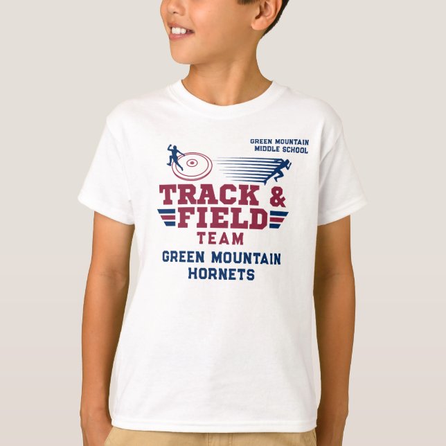 Anpassningsbar Track och Fält Team Klubb Namn numm T Shirt (Framsida)