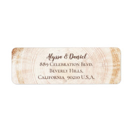 Anpassningsbar träd bark i bröllop-träskkornet rin returadress etikett