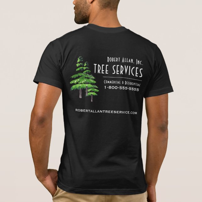 Anpassningsbar Träd Services T Shirt (Baksida)