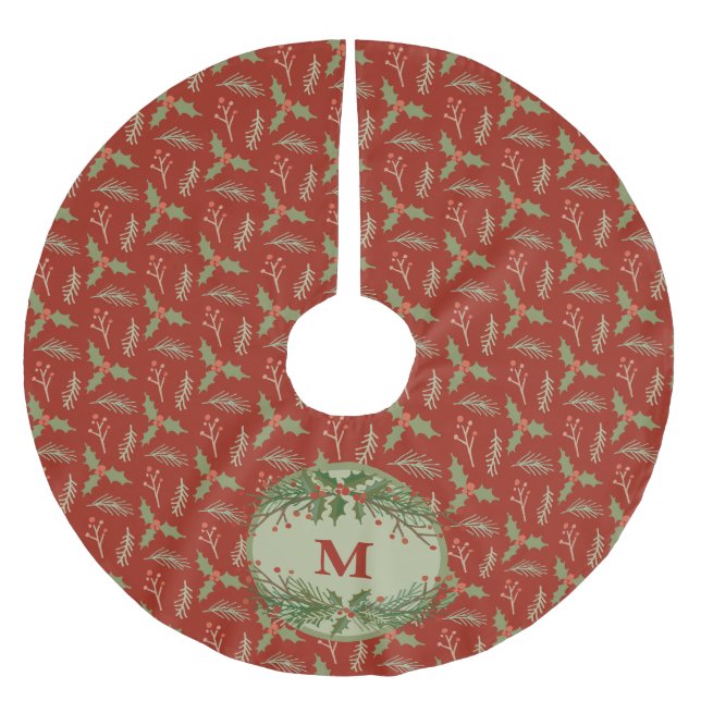 Anpassningsbar Träd Skirt, borstad polyester Julgransmatta Borstad Polyester (Framsidan)