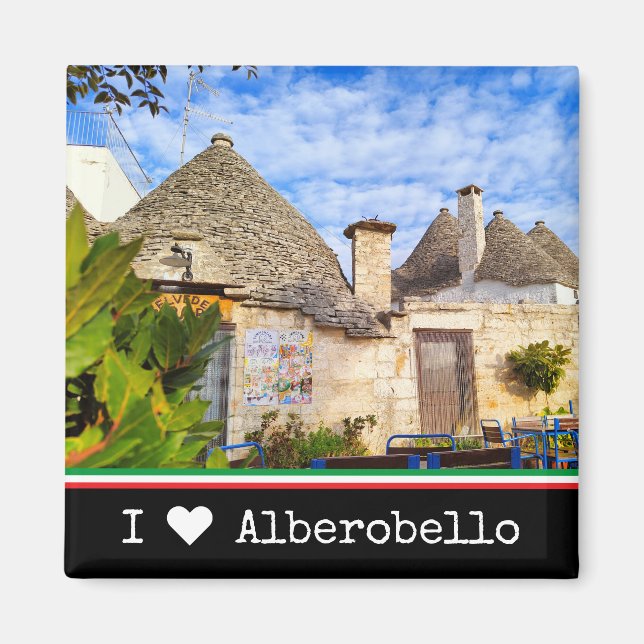 Anpassningsbar, trauli-hus, Alberobello, Apulien Magnet (Framsidan)