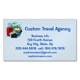 Anpassningsbar Travel Agency Cruise Vacacations Magnetiska Visitkort