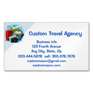 Anpassningsbar Travel Agency Cruise Vacacations Magnetiska Visitkort