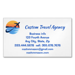 Anpassningsbar Travel Agency Cruise Vacacations Magnetiska Visitkort