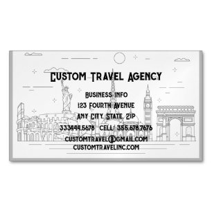 Anpassningsbar Travel Agency Cruise Vacations Busi Magnetiska Visitkort
