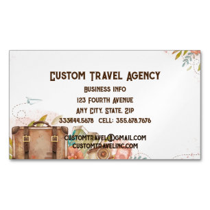 Anpassningsbar Travel Agency Cruise Vacations Busi Magnetiska Visitkort