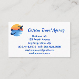 Anpassningsbar Travel Agency Cruise Vacations Busi Visitkort