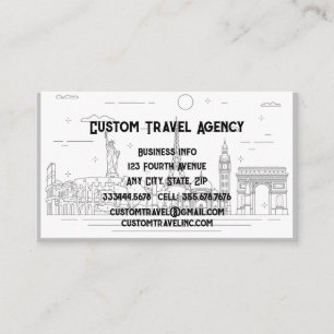 Anpassningsbar Travel Agency Cruise Vacations Busi Visitkort