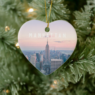 Anpassningsbar Travel NYC Manhattan New York Julgransprydnad Keramik