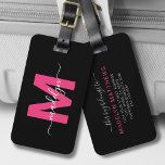 Anpassningsbar Traveler Rosa Initial Namn Monogram Bagagebricka<br><div class="desc">Skapa Anpassningsbarna för egen Snyggt Elegant World Traveler Rosa Initial Namn Monogram Luggage Tag. Den här chicen och snyggtens bagagemärke ger en förfinad beröring till alla resupplevelser, skapar den perfektens tillbehör för den resande världen eller någon som har en allvarlig fodral av vandring. På framsidan visar designen ett unikt fetstilt...</div>