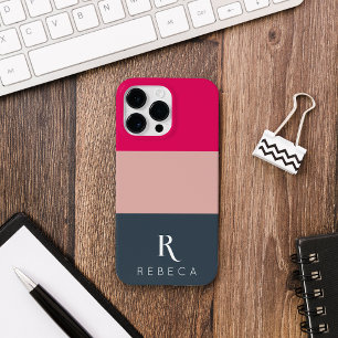 Anpassningsbar Tre Färg blockera Rosa Raspberry G