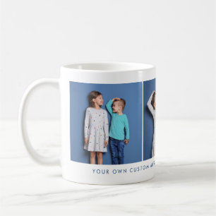 Anpassningsbar tre foto och valfri text kaffemugg