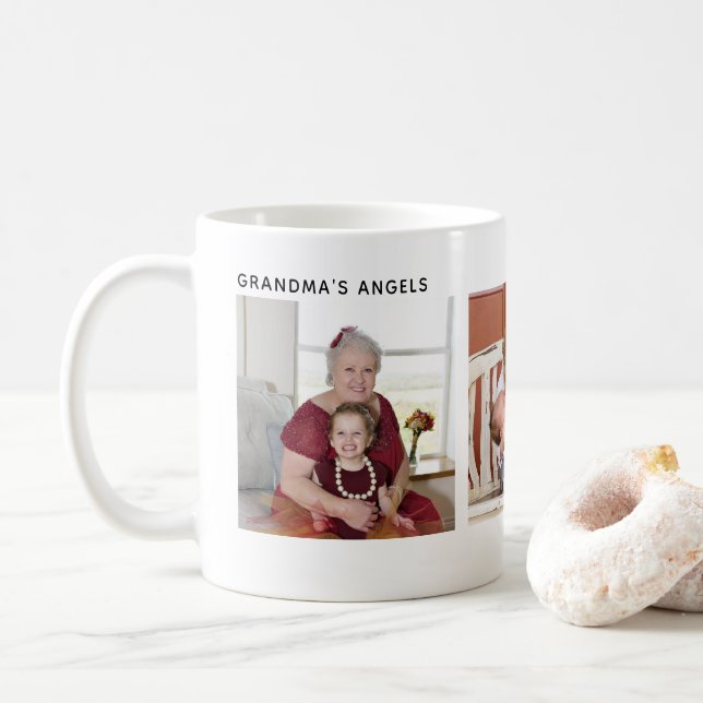 Anpassningsbar Tre fotosättare Personlig Grandpare Kaffemugg (Med munk)