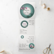 Anpassningsbar Trefaldig inbjudan till bröllopsbju