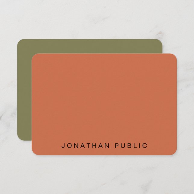 Anpassningsbar Trend Färg Script Calligraphed Mono Anteckningskort (Fram/baksida)