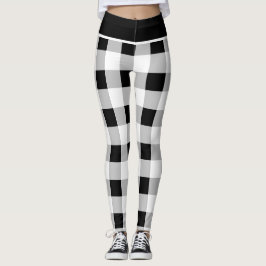 Anpassningsbar Trendig Black White Grått Kontrolle Leggings