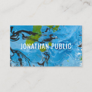 Anpassningsbar Trendig Blue Gult Modern Abstrakt E Visitkort
