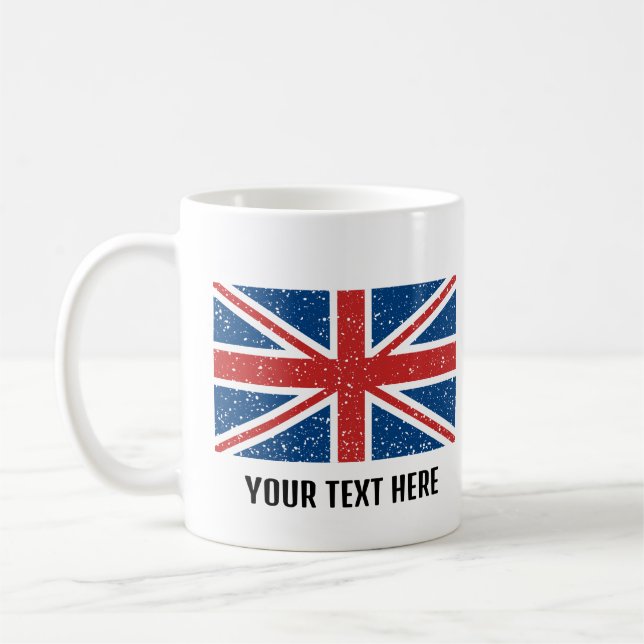 Anpassningsbar Trendig British flagga Kaffemugg (Vänster)