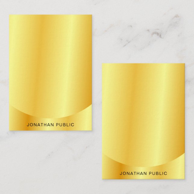 Anpassningsbar Trendig Faux Guld Metallic-sökmall Anteckningskort (Fram/baksida)