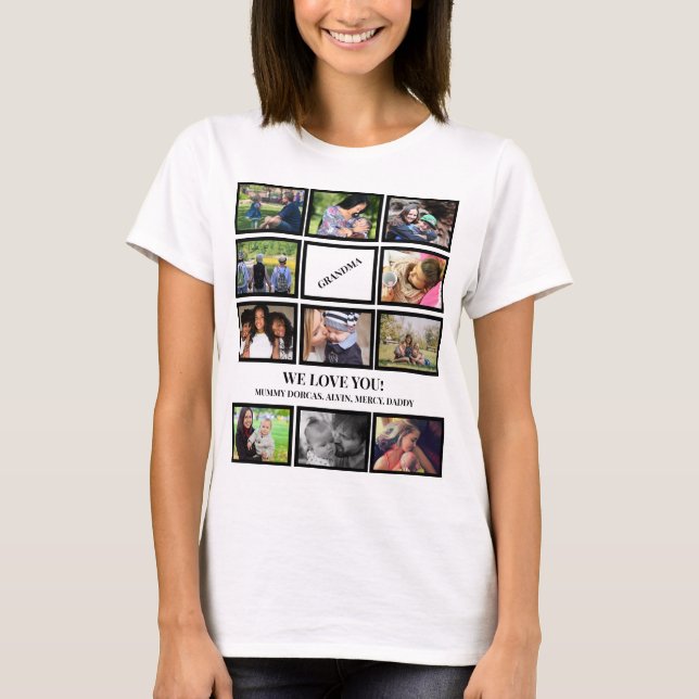 Anpassningsbar Trendig Grandma Mors dag 11 Photo C T Shirt (Framsida)