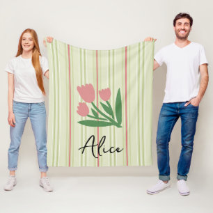 Anpassningsbar trendig pastel retro mönster rand G Fleecefilt