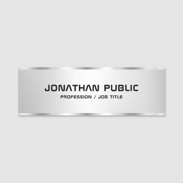 Anpassningsbar Trendig Silver Titta efter Elegant  Namnbricka (Framsida)