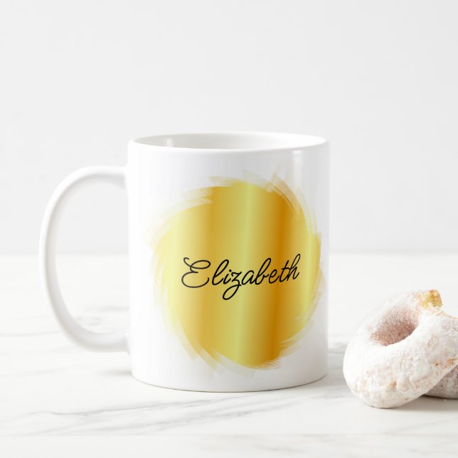 Anpassningsbar Trendiget Calligraphed Namn-mall Kaffemugg (Med munk)