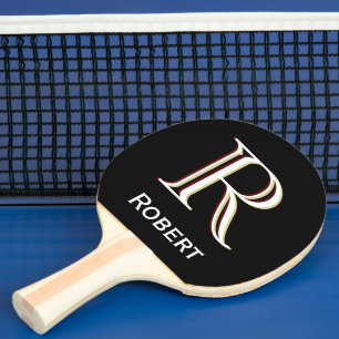 Anpassningsbar Tri-Färg Monogram Namn Pingisracket