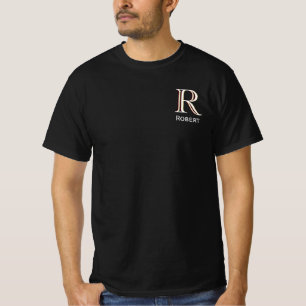 Anpassningsbar Tri-Färg Value Monogram Namn T Shirt