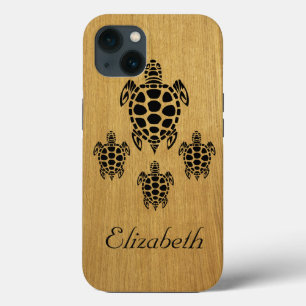 Anpassningsbar Tribal Sea Turtle Faux Wood