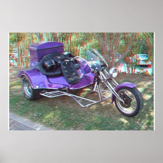 Anpassningsbar Trike 3D Anaglyph Photo Poster (Framsidan)