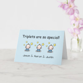 Anpassningsbar Triplets Grattiss Card, Triplet Boy Kort