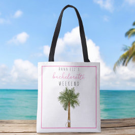 Anpassningsbar Tropical Bachelorette Party Favor Tygkasse
