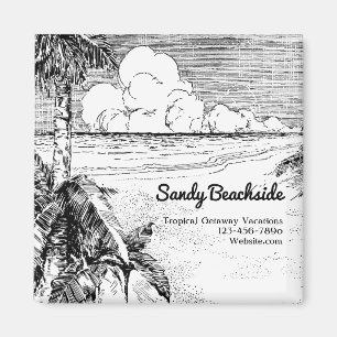 Anpassningsbar Tropical Beach Small Business Magne Magnet