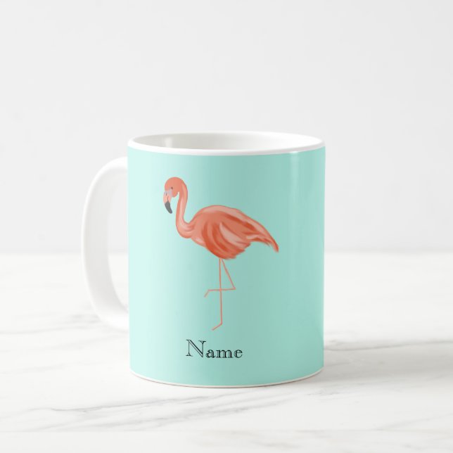 Anpassningsbar Tropical Flamingo Kaffemugg (Framsida vänster)