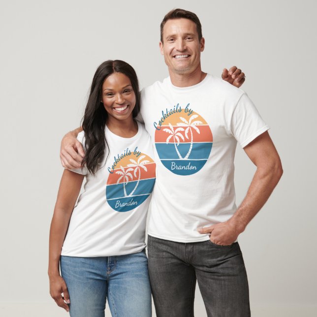 Anpassningsbar Tropical Island Beach Ocean Sunset T Shirt (Unisex)