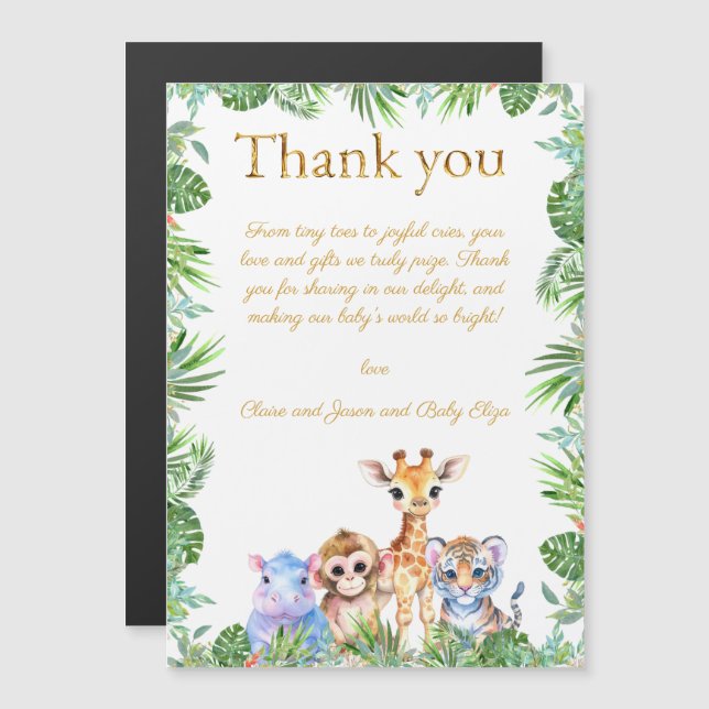 Anpassningsbar Tropical Jungle Giraffe Tiger Tack (Fram/baksida)