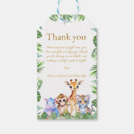 Anpassningsbar Tropical Jungle Giraffe Tiger Tack Presentetikett